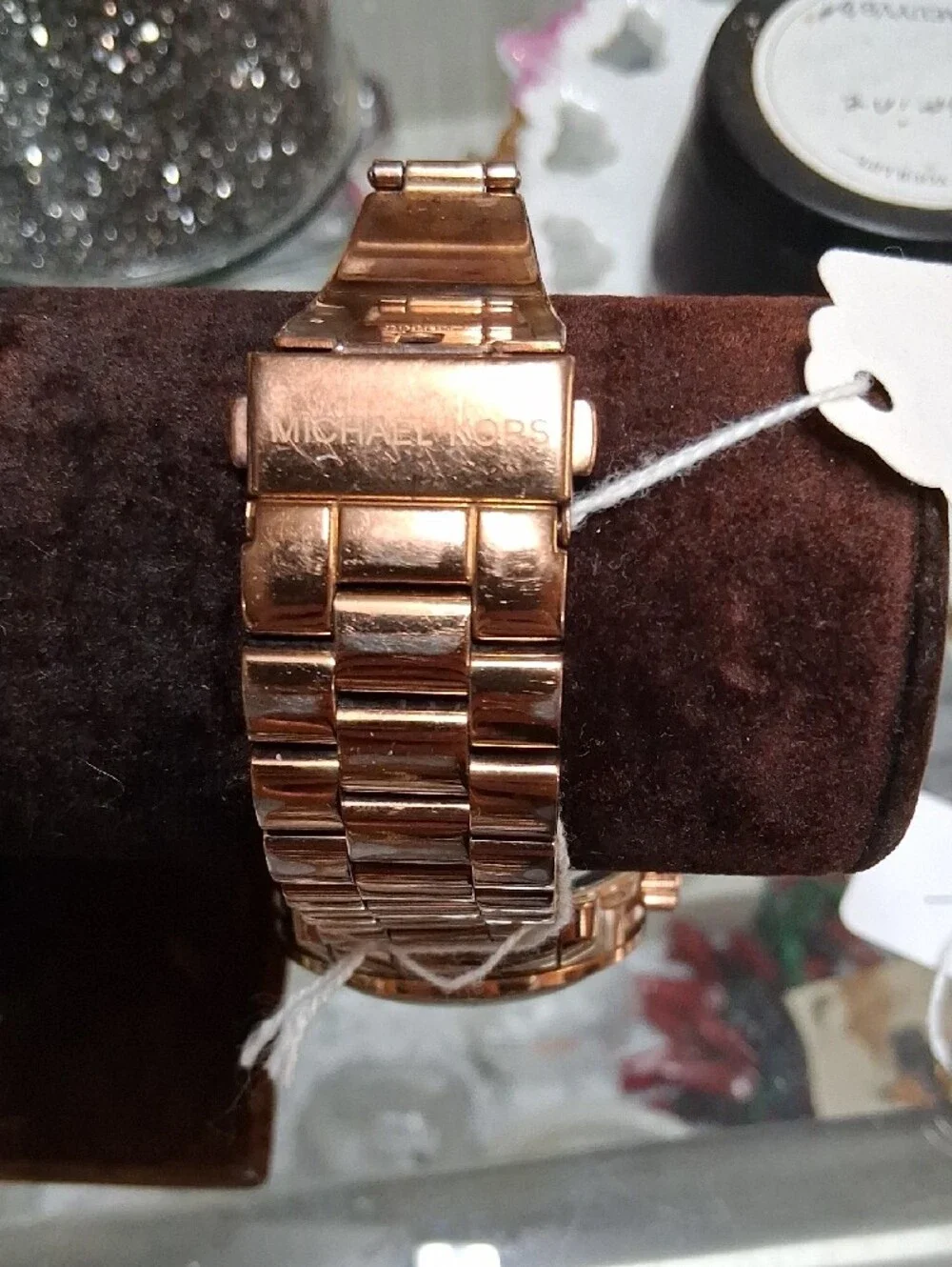 Michael Kors Rose Gold Crystal MK Logo Men’s Watch